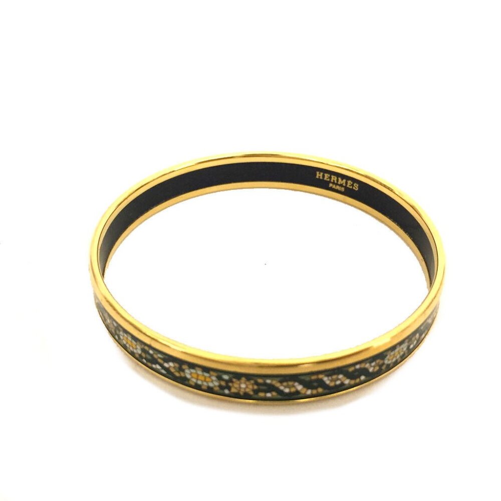 HERMES Email Art Print Metal Bangle Bracelet /1F4251